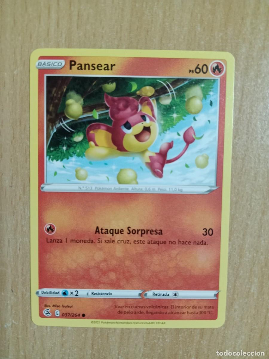 Trading Cards: PANSEAR 037/264 - CARTA POK&Eacute;MON - ESPADA Y ESCUDO, GOLPE FUSI&Oacute;N - A&Ntilde;O 2021.