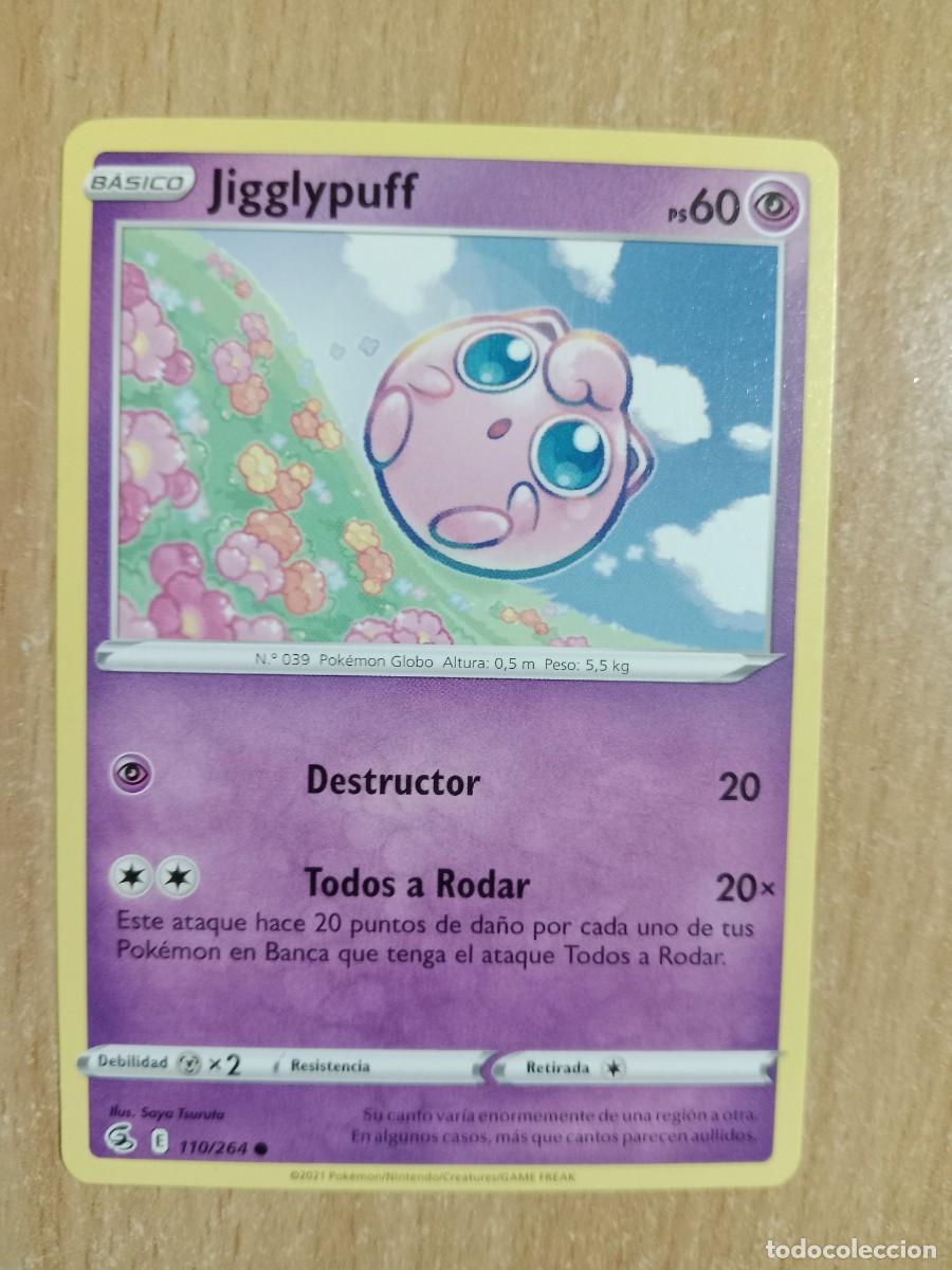 Trading Cards: JIGGLYPUFF 110/264 - CARTA POK&Eacute;MON - ESPADA Y ESCUDO, GOLPE FUSI&Oacute;N - A&Ntilde;O 2021.