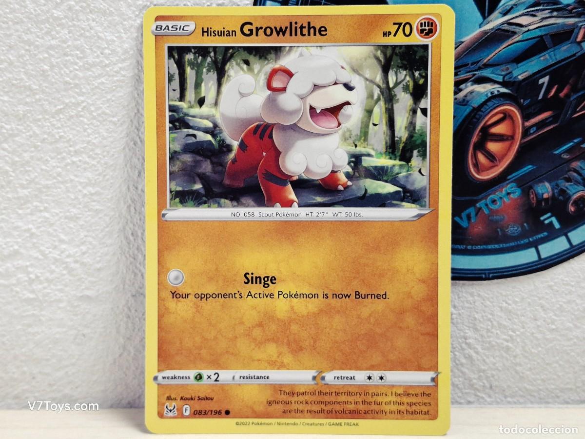 Trading Cards: Carta Hisuian Growlithe 083 Pokemon Lost Origin EN