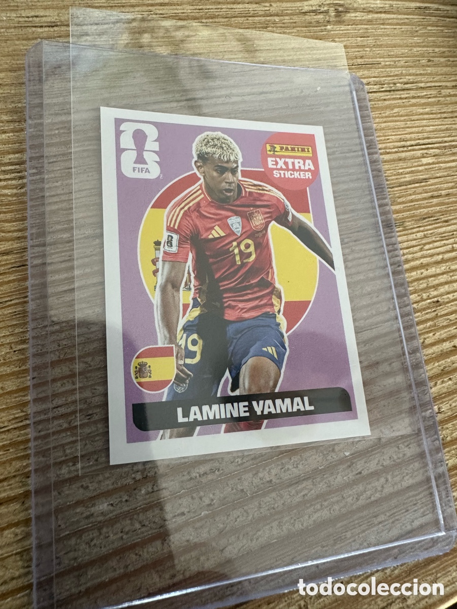 Trading Cards: LAMINE YAMAL ESPA&Ntilde;A EXTRA STICKER PURPLE MORADO PANINI MUNDIAL WORLD CUP 2026 USA CAN MEX