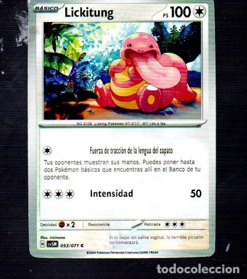 Trading Cards: CROMOS DE POK&Eacute;MON B&Aacute;SICO LICKITUNG PS 100- N &ordm; 0108 DEL A&Ntilde;O 2024