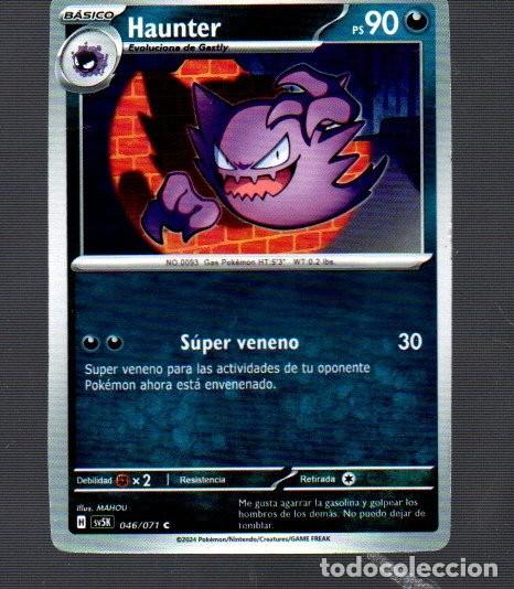 Trading Cards: CROMOS DE POK&Eacute;MON B&Aacute;SICO HAUNTER PS 90- N &ordm; 0093 DEL A&Ntilde;O 2024