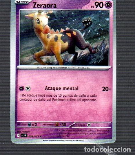 Trading Cards: CROMOS DE POK&Eacute;MON B&Aacute;SICO ZERAORA PS 90- N &ordm; 0203 DEL A&Ntilde;O 2024