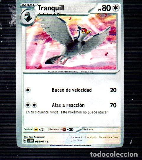 Trading Cards: CROMOS DE POK&Eacute;MON FASE 1 TRANQUILL PS 80- N &ordm; 0520 DEL A&Ntilde;O 2024