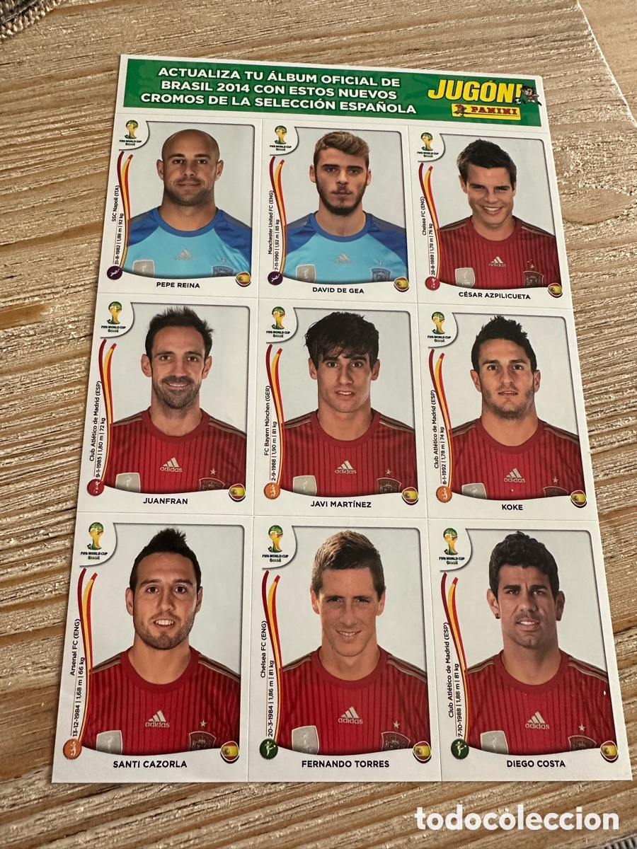 Trading Cards: LAMINA 9 CROMOS ACTUALIZACION ESPA&Ntilde;A (KOKE - TORRES ..) PANINI FIFA WORLD CUP MUNDIAL BRASIL 2014