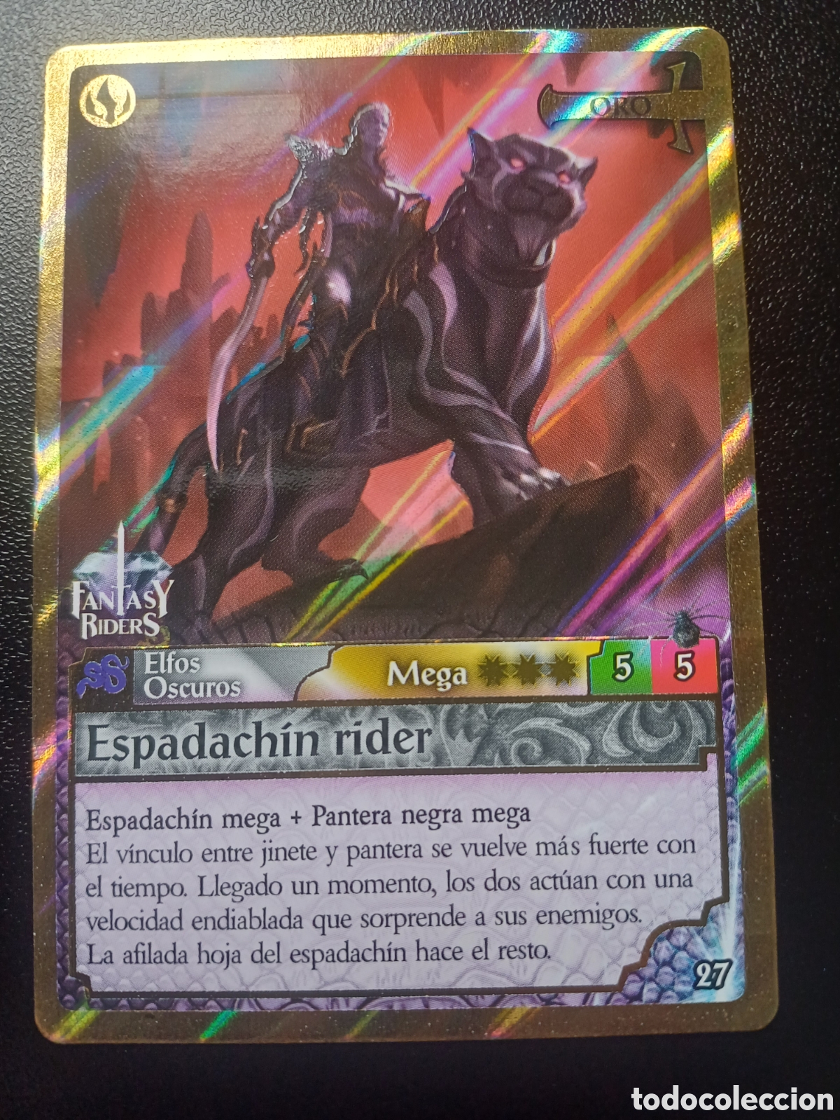 Trading Cards: #027 ESPADACHIN RIDER MEGA ORO PANINI FANTASY RIDERS LA INVASION DE LOS GIGANTES 2019