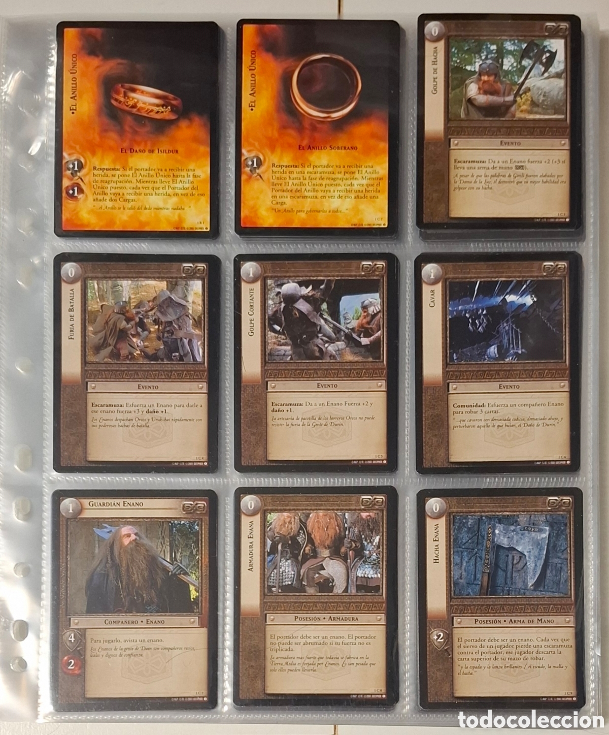 Trading Cards: Lord of the Rings tcg Fellowship coleccion completa castellano