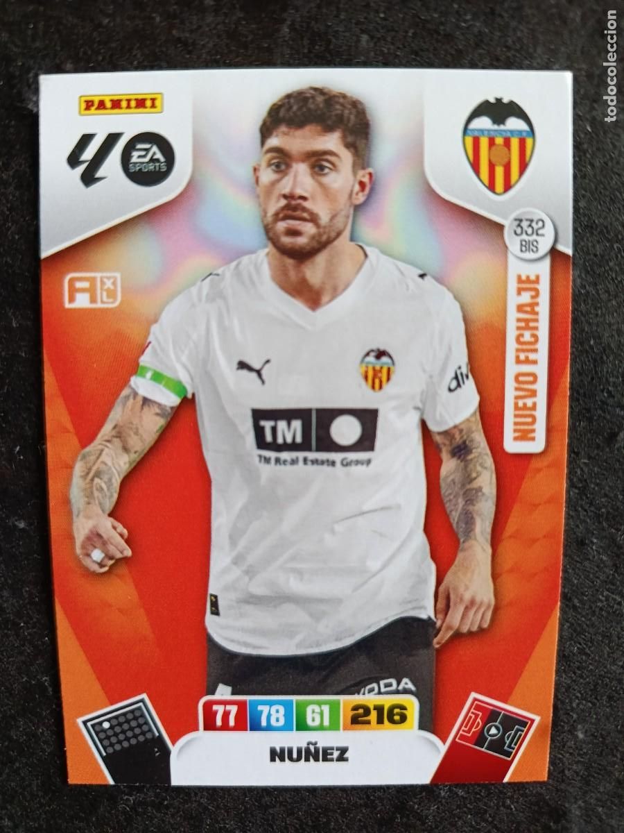 Trading Cards: ADRENALYN XL 2025/26. #332 BIS NU&Ntilde;EZ &rdquo;NUEVO FICHAJE&rdquo; VALENCIA CF.