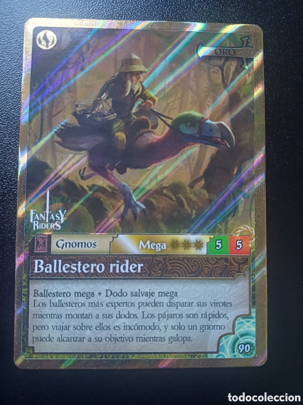Cartas Colecion&aacute;veis: #090 BALLESTERO RIDER MEGA ORO PANINI FANTASY RIDERS LA INVASION DE LOS GIGANTES 2019