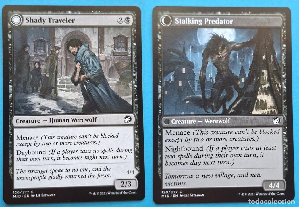 Trading Cards: DFC #120 Shady Traveler / Stalking Predator (Creature) MID&nbsp;2021 MAGIC THE GATHERING Card