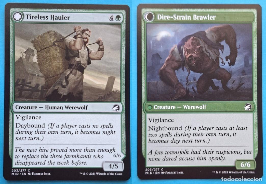 Trading Cards: DFC #203 Tireless Hauler / Dire-Strain Brawler (Creature) MID&nbsp;2021 MAGIC THE GATHERING Card