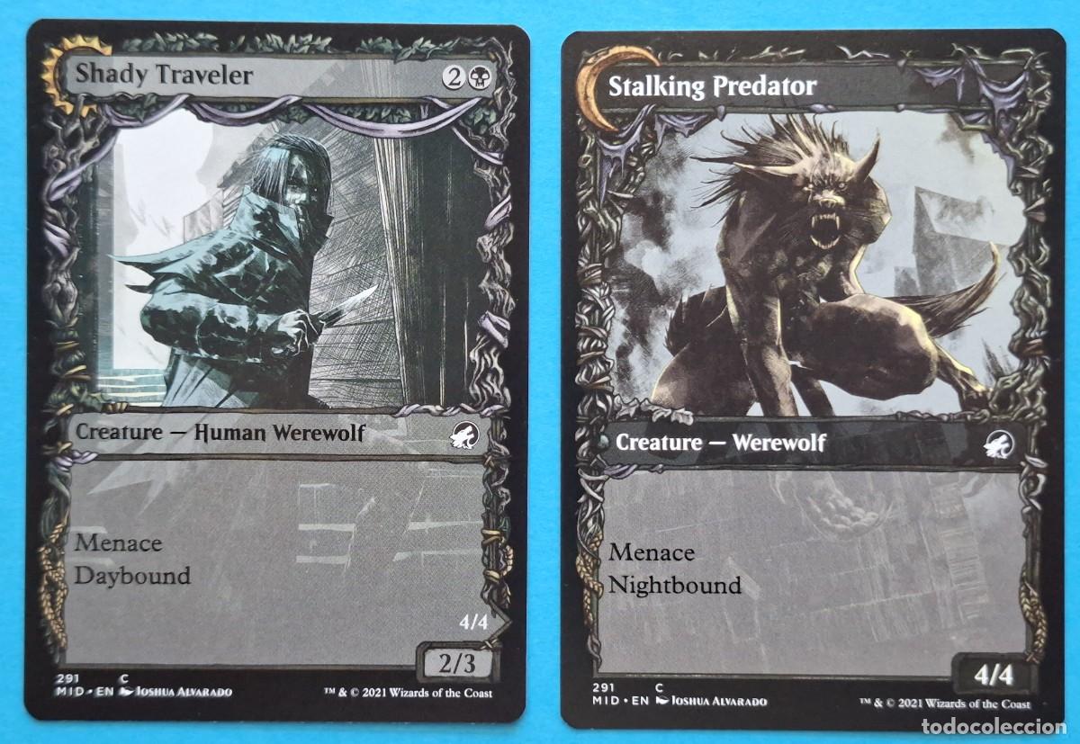 Trading Cards: DFC #291 Shady Traveler / Stalking Predator (Creature) MID&nbsp;2021 MAGIC THE GATHERING Card