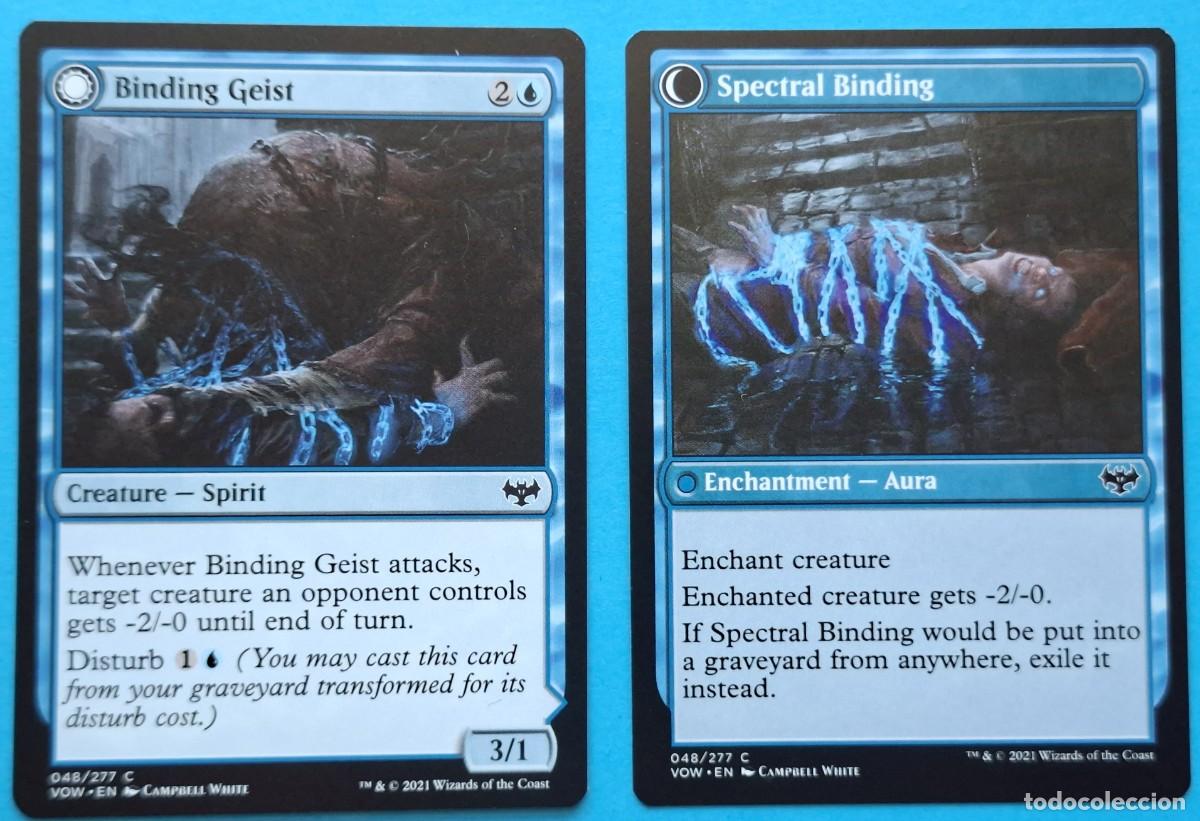 Trading Cards: DFC #48 Binding Geist / Spectral Binding (Creature) VOW 2021 MAGIC THE GATHERING Card