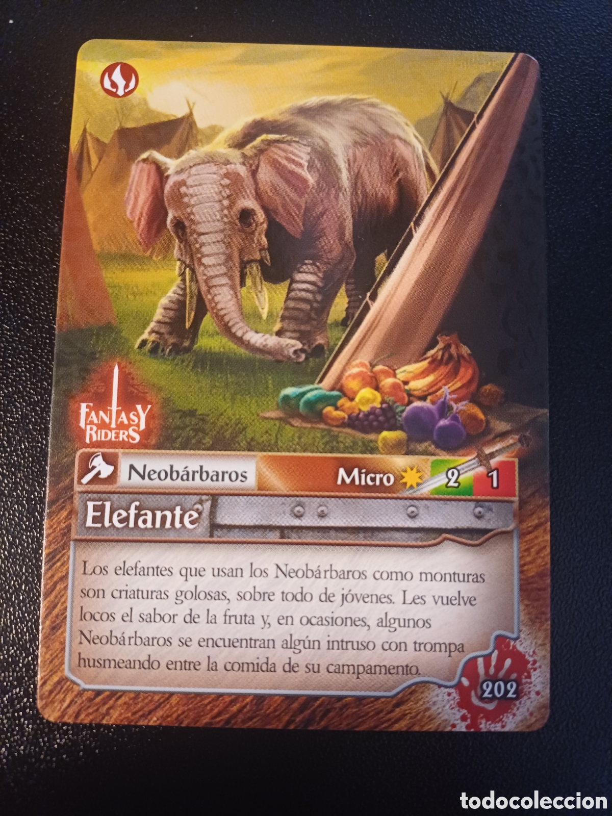 Cartas Colecion&aacute;veis: #202 ELEFANTE MICRO PANINI FANTASY RIDERS LA INVASION DE LOS GIGANTES 2019