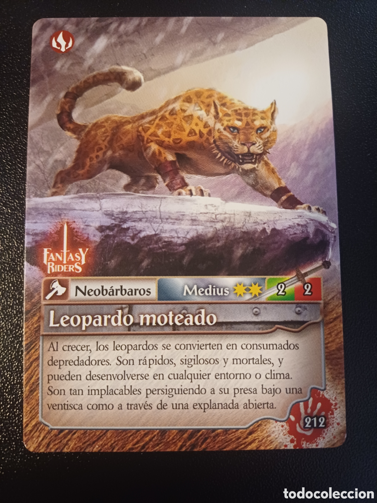 Sammelkarten: #212 LEOPARDO MOTEADO MEDIUS PANINI FANTASY RIDERS LA INVASION DE LOS GIGANTES 2019