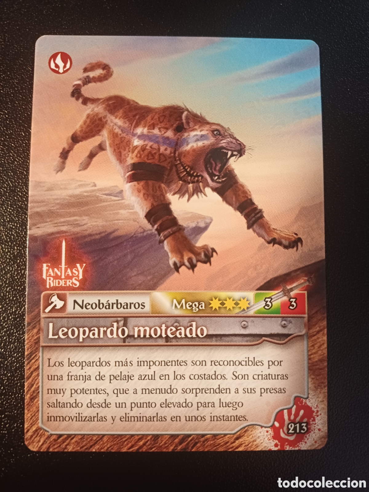 Sammelkarten: #213 LEOPARDO MOTEADO MEGA PANINI FANTASY RIDERS LA INVASION DE LOS GIGANTES 2019