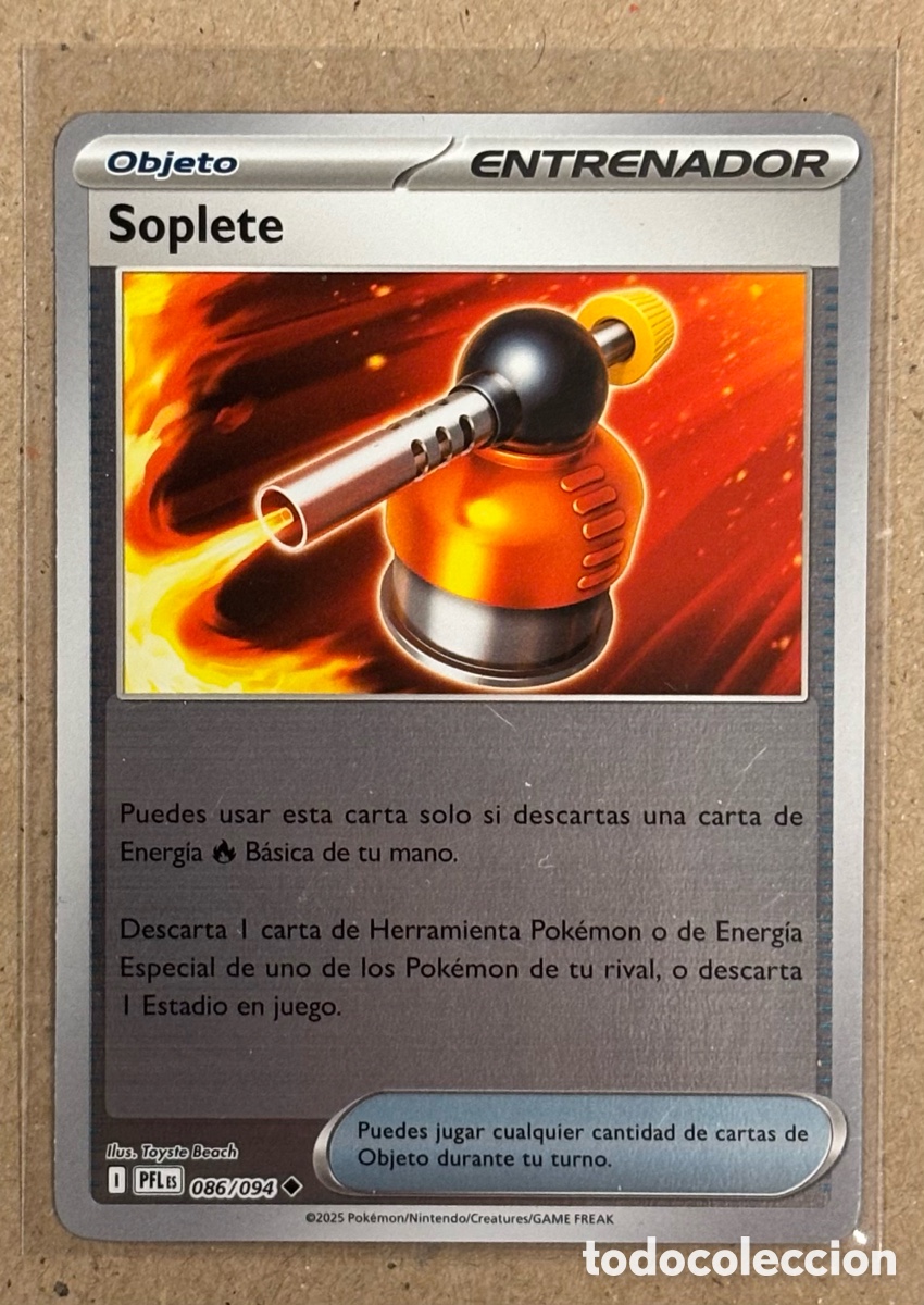 Trading Cards: SOPLETE. CARTA POK&Eacute;MON REVERSE HOLO #086/094 COLECCI&Oacute;N FUEGOS FANTASMALES 2025 (PFLes).