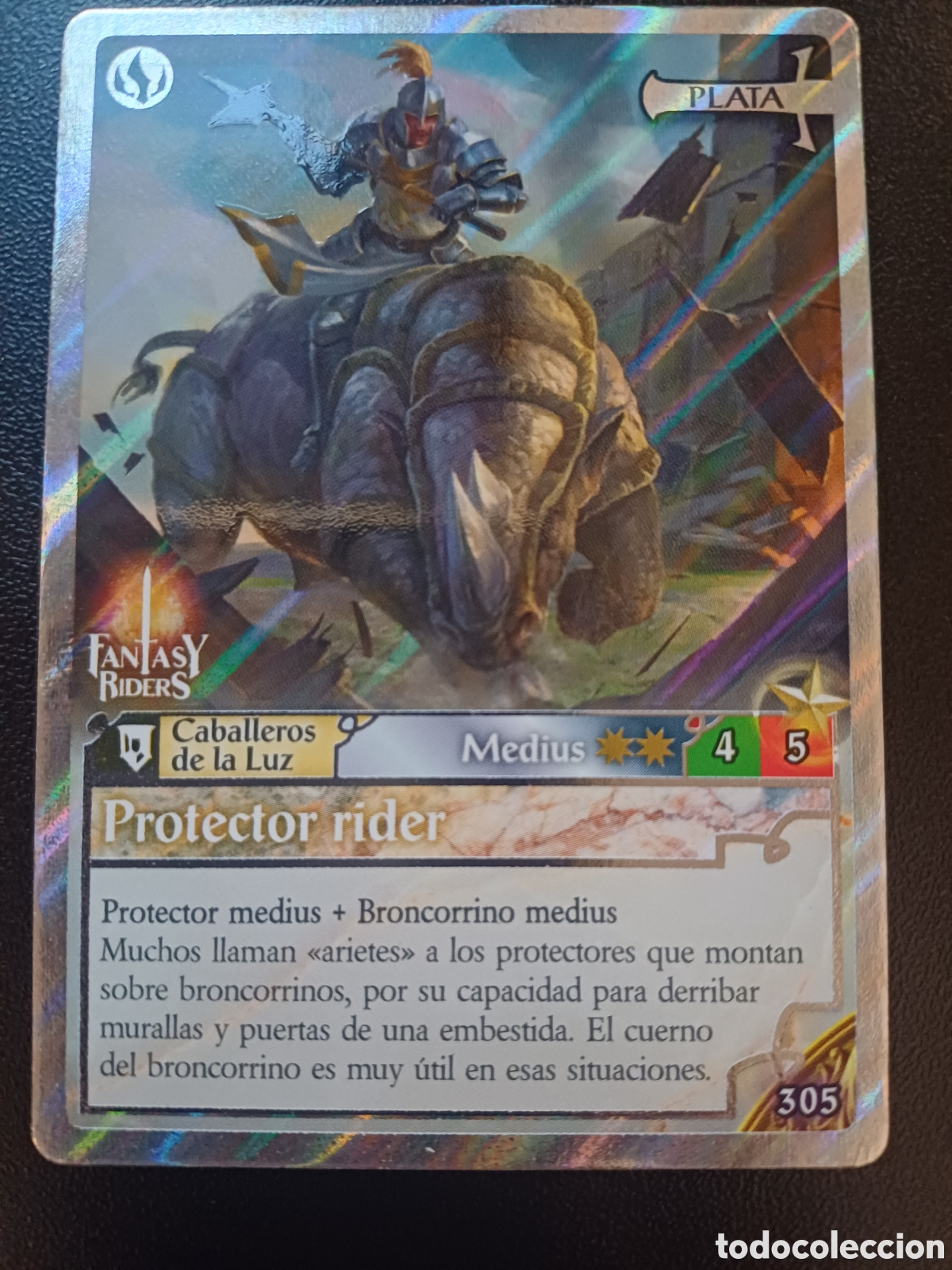 Cartas Colecion&aacute;veis: #305 PROTECTOR RIDER MEDIUS PLATA PANINI FANTASY RIDERS LA INVASION DE LOS GIGANTES 2019