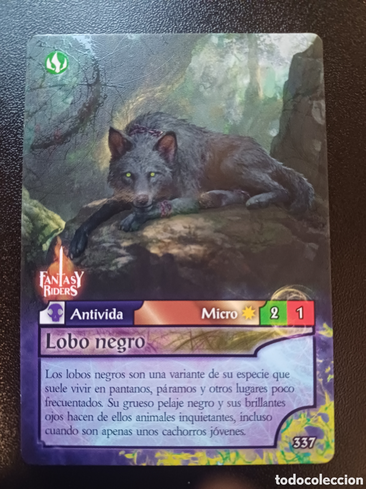 Trading Cards: #337 LOBO NEGRO MICRO PANINI FANTASY RIDERS LA INVASION DE LOS GIGANTES 2019
