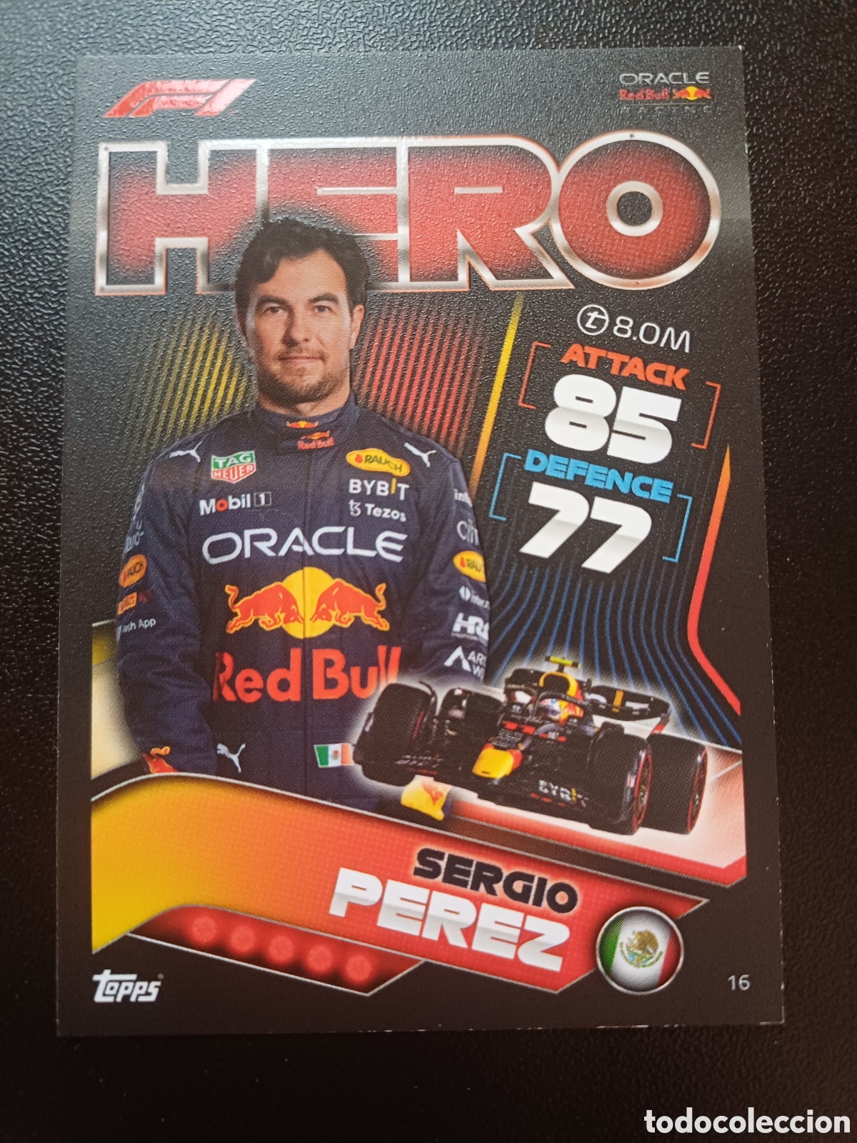 Trading Cards: #016 SERGIO PEREZ RED BULL TOPPS TURBO ATTAX FORMULA 1 2022