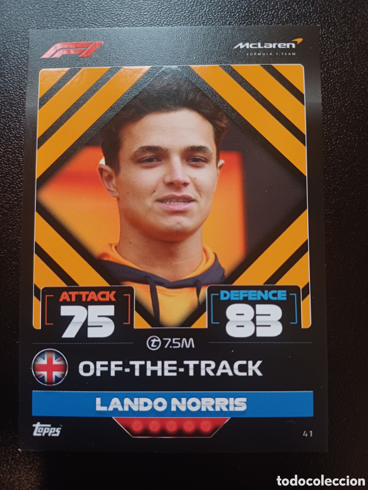 Trading Cards: #041 LANDO NORRIS MCLAREN TOPPS TURBO ATTAX FORMULA 1 2022