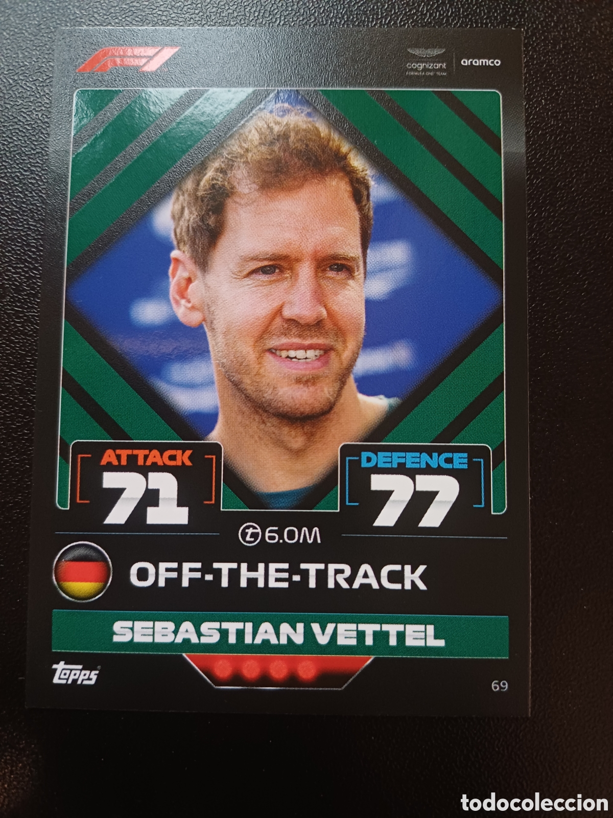 Trading Cards: #069 SEBASTIAN VETTEL ASTON MARTIN TOPPS TURBO ATTAX FORMULA 1 2022