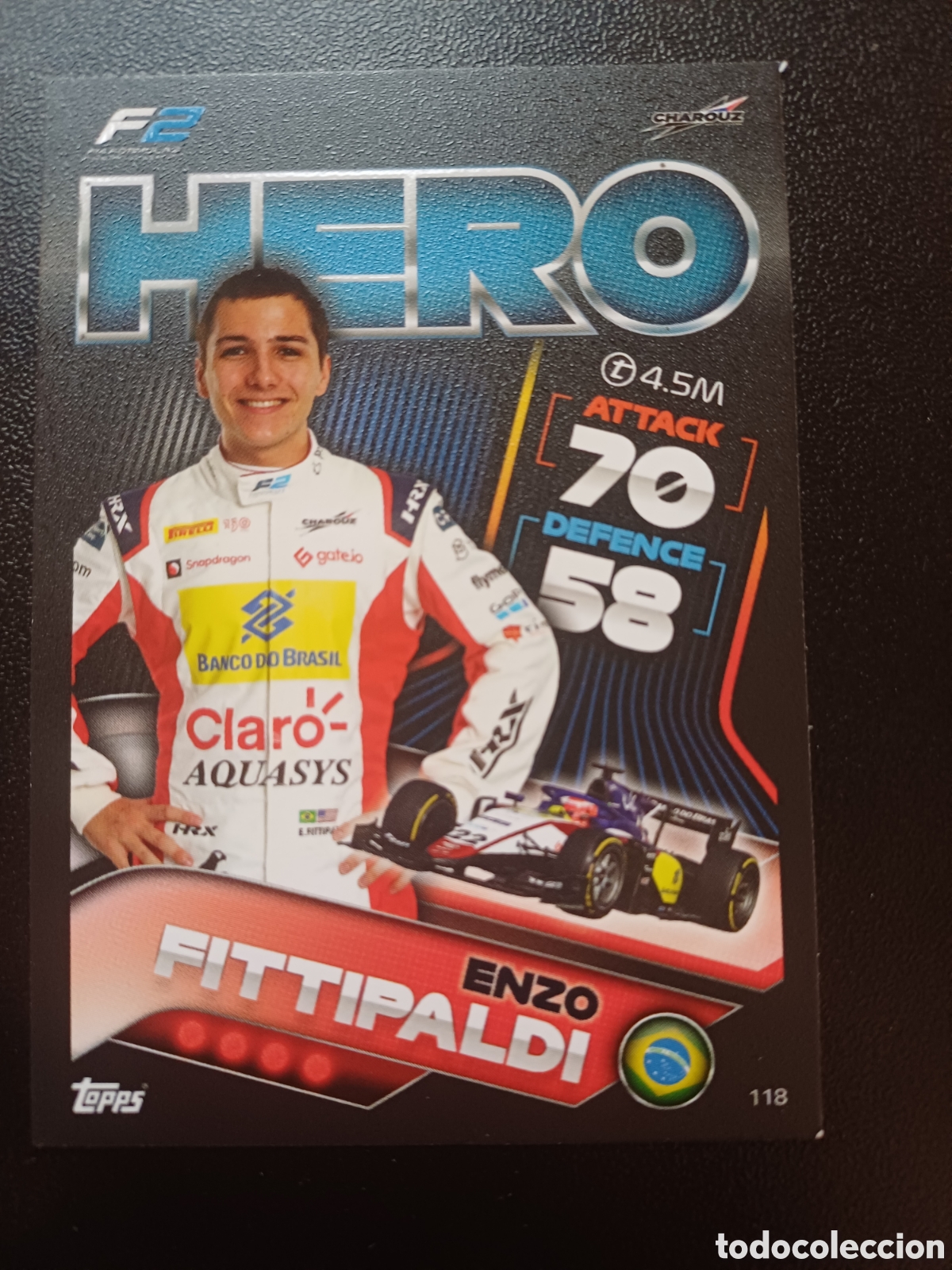 Trading Cards: #118 ENZO FITTIPALDI CHAROUZ TOPPS TURBO ATTAX FORMULA 1 2022