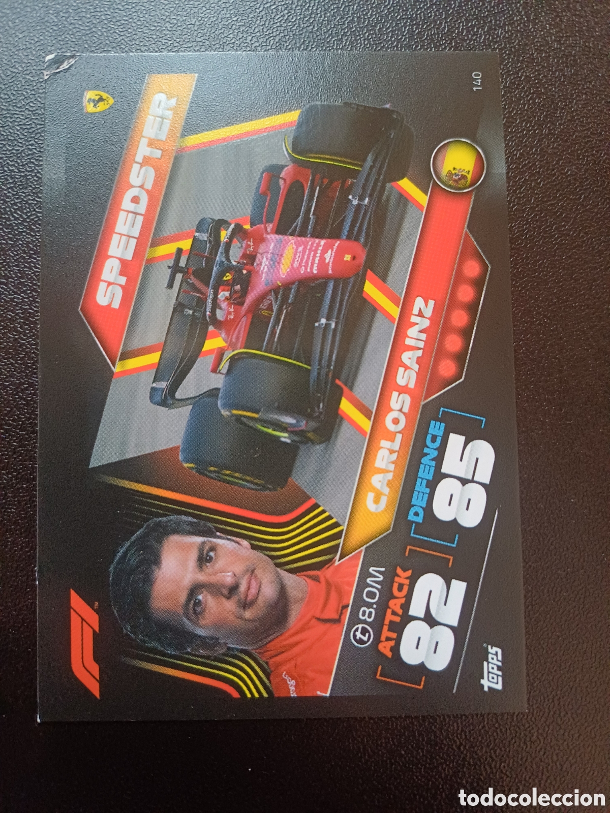 Cartas Colecion&aacute;veis: #140 CARLOS SAINZ FERRARI TOPPS TURBO ATTAX FORMULA 1 2022