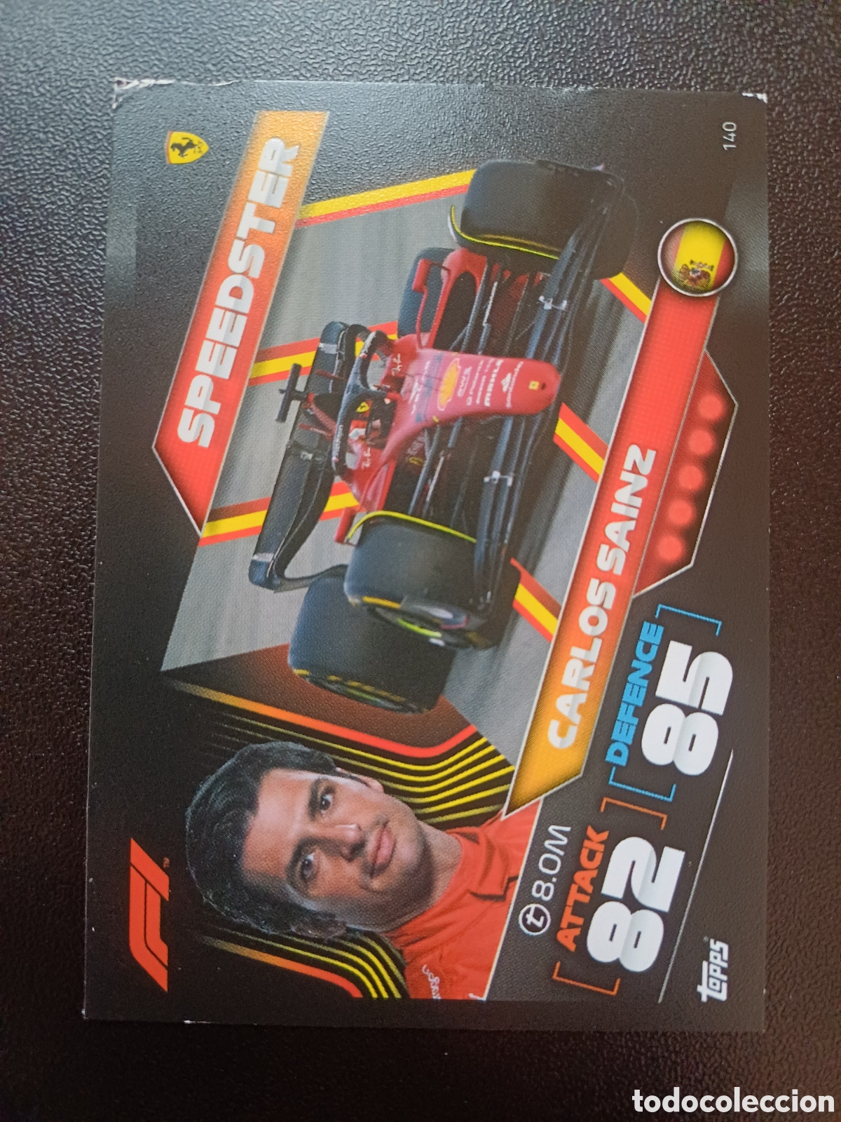 Cartas Colecion&aacute;veis: #140 CARLOS SAINZ FERRARI TOPPS TURBO ATTAX FORMULA 1 2022