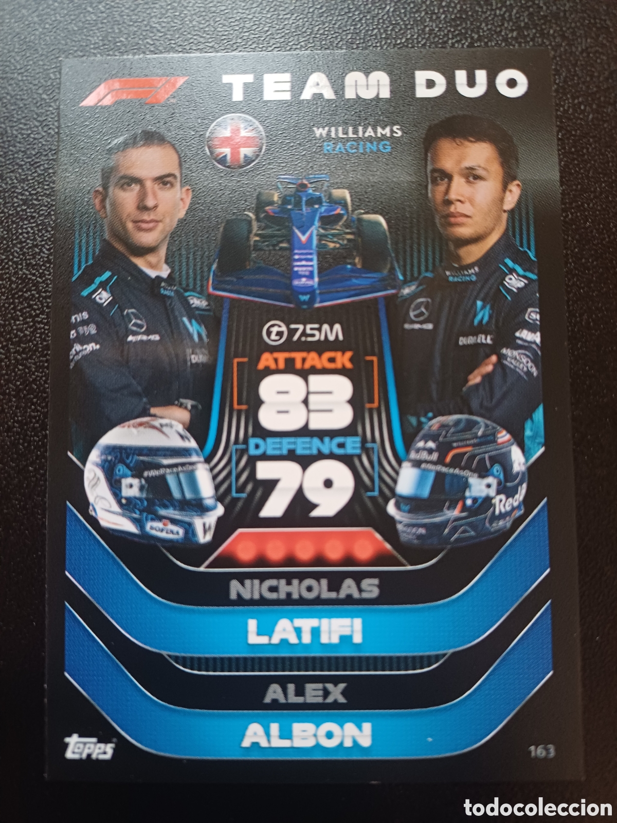 Cartas Colecion&aacute;veis: #163 LATIFI ALBON TEAM DUO TOPPS TURBO ATTAX FORMULA 1 2022