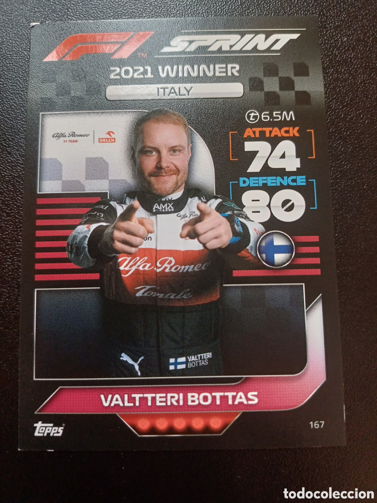Trading Cards: #167 VALTTERI BOTTAS 2021 WINNER TOPPS TURBO ATTAX FORMULA 1 2022