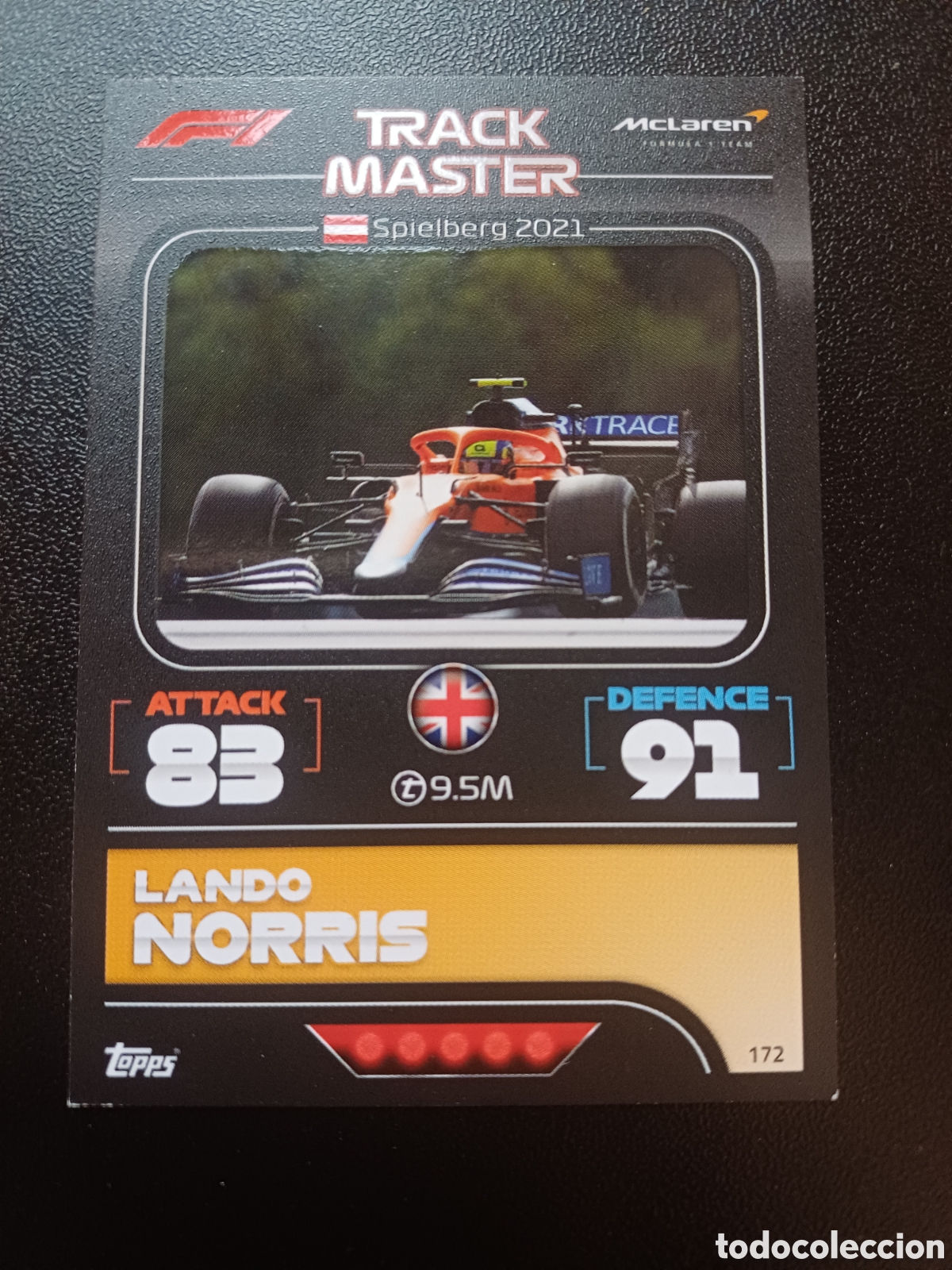 Trading Cards: #172 LANDO NORRIS TRACK MASTER TOPPS TURBO ATTAX FORMULA 1 2022