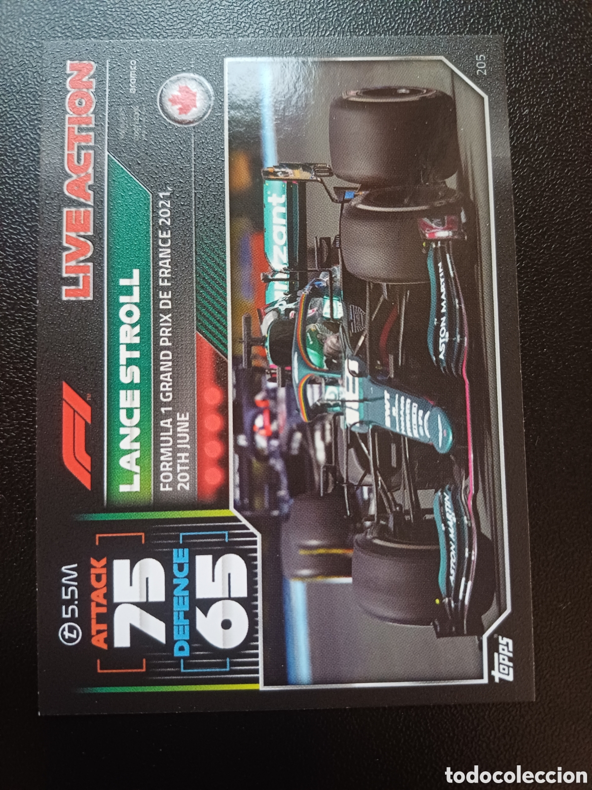Trading Cards: #205 LANCE STROLL LIVE ACTION TOPPS TURBO ATTAX FORMULA 1 2022