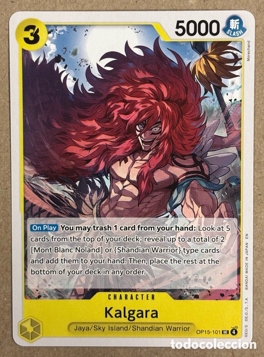 Trading Cards: KALGARA. CARTA OP15/101 ONE PIECE JAPANESE ADVENTURE OF KAMI&rsquo;S ISLAND. UC.