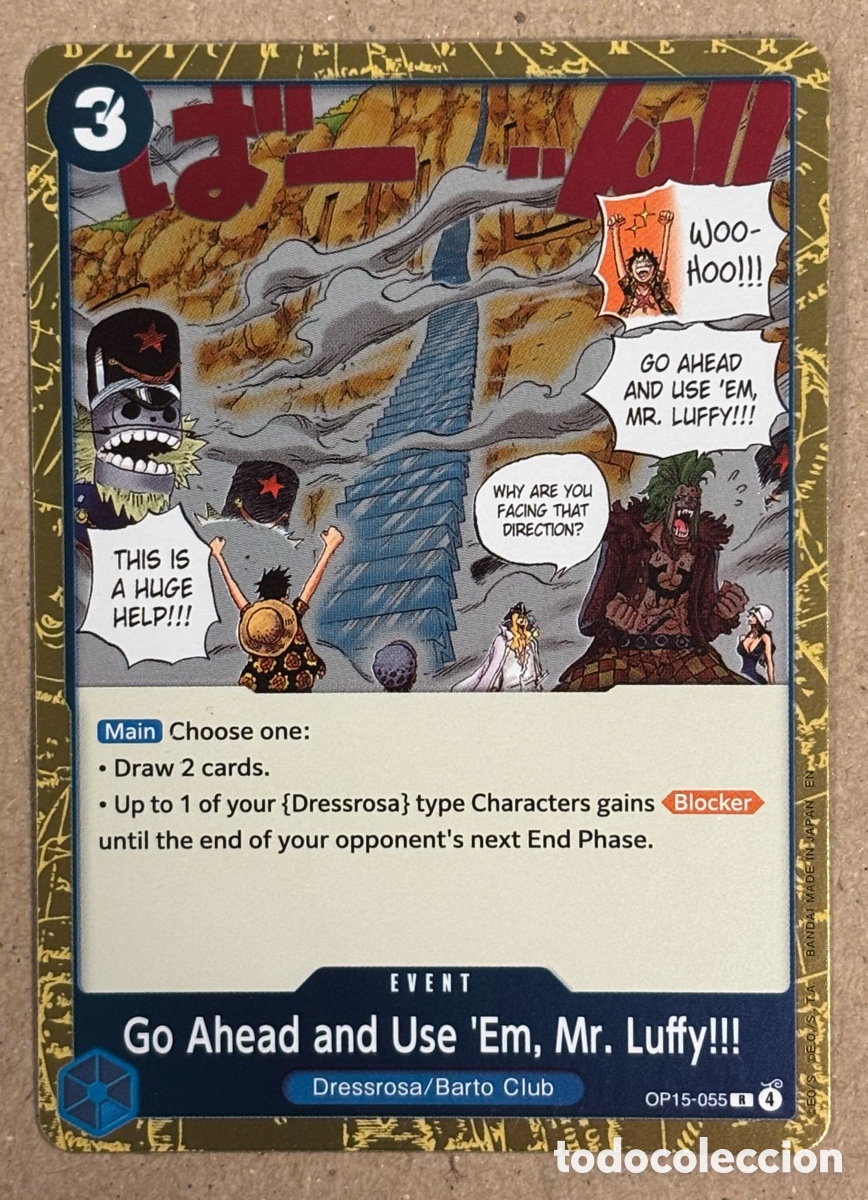 Trading Cards: GO AHEAD AND USE &lsquo;EM, MR. LUFFY. CARTA HOLO ONE PIECE OP15/055 AVDENTURE ON KAMI&rsquo;S ISLAND 2026. R