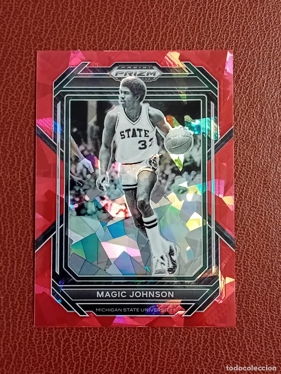 Trading Cards: Card 79 Magic Johnson Prizm Draft Picks 2023 Red Cracked Ice Prizm Parallel
