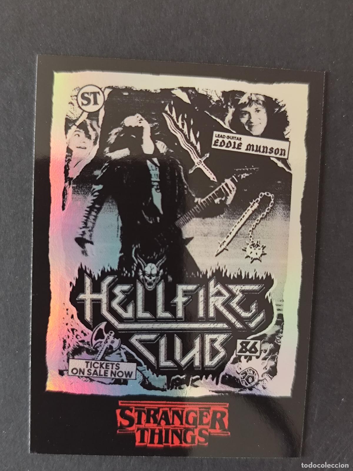 Cartas Colecion&aacute;veis: CARD 93 CLUB FUEGO INFERNAL HELLFIRE STRANGER THINGS THIS IS OUR STORY 2026 PANINI