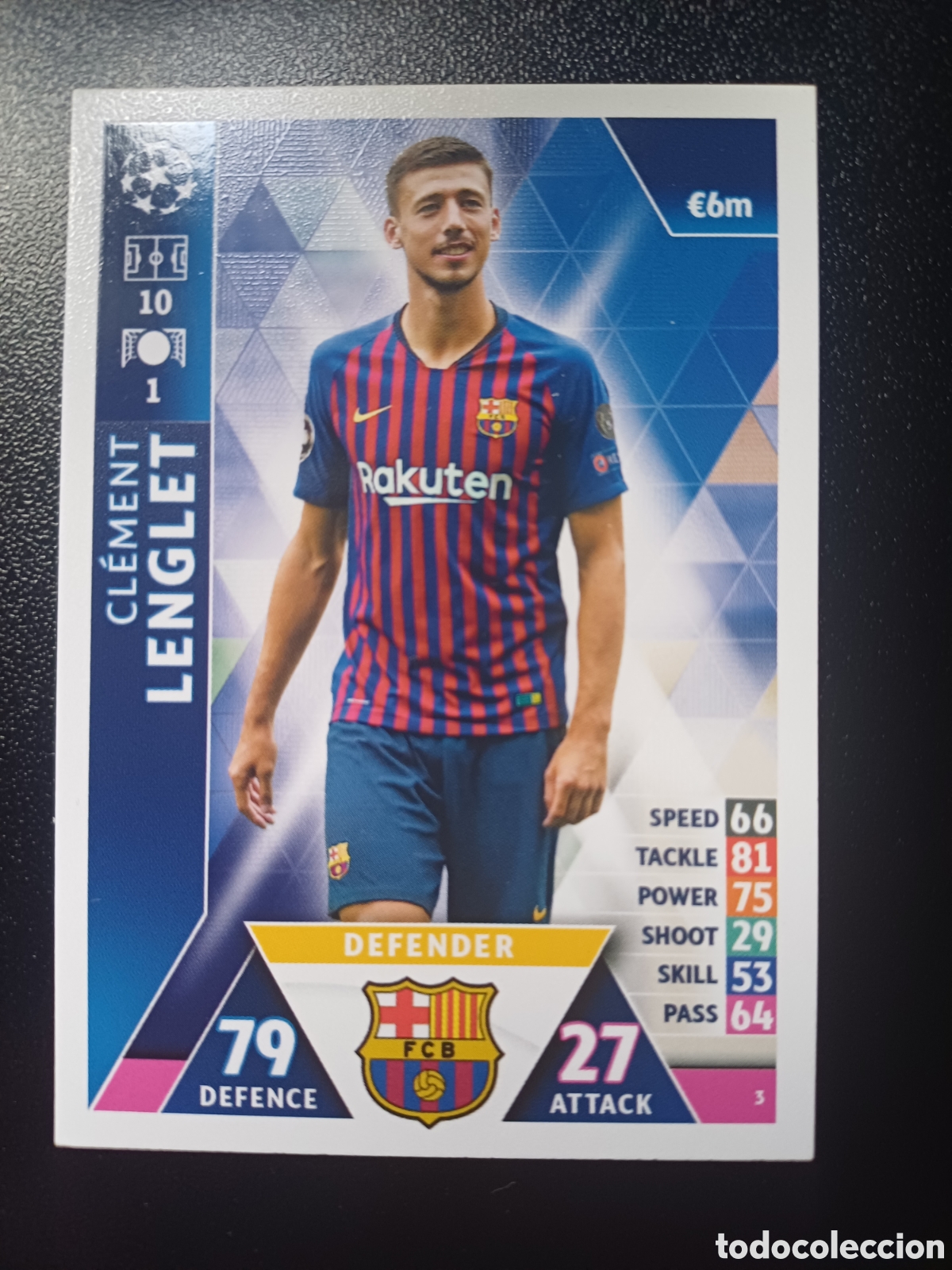 Figurine Collezionabili: #003 CLEMENT LENGLET FC BARCELONA TOPPS MATCH ATTAX 2018/19