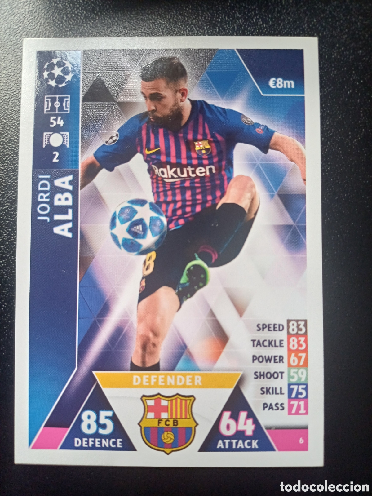 Figurine Collezionabili: #006 JORDI ALBA FC BARCELONA TOPPS MATCH ATTAX 2018/19