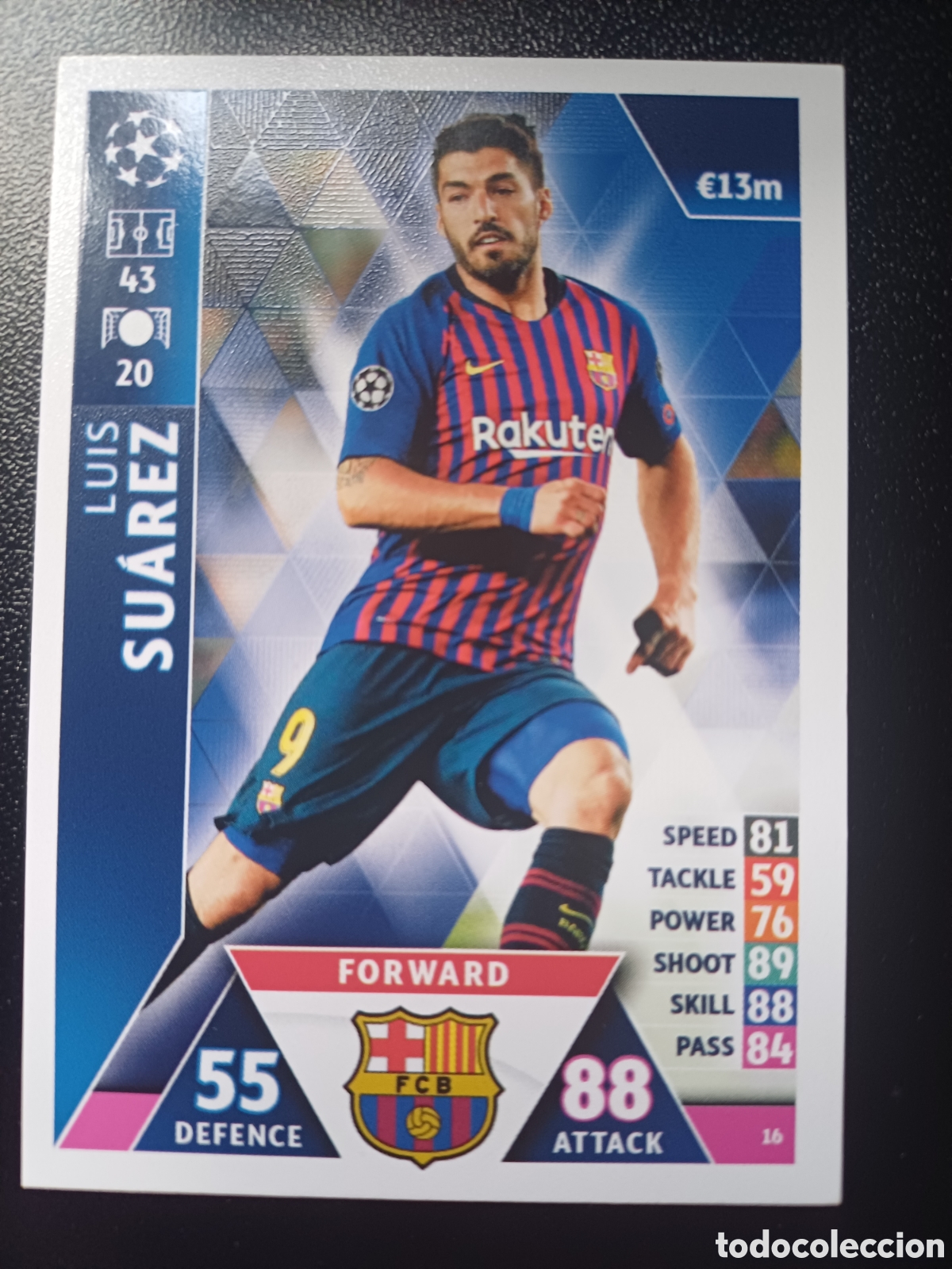 Figurine Collezionabili: #016 LUIS SUAREZ FC BARCELONA TOPPS MATCH ATTAX 2018/19
