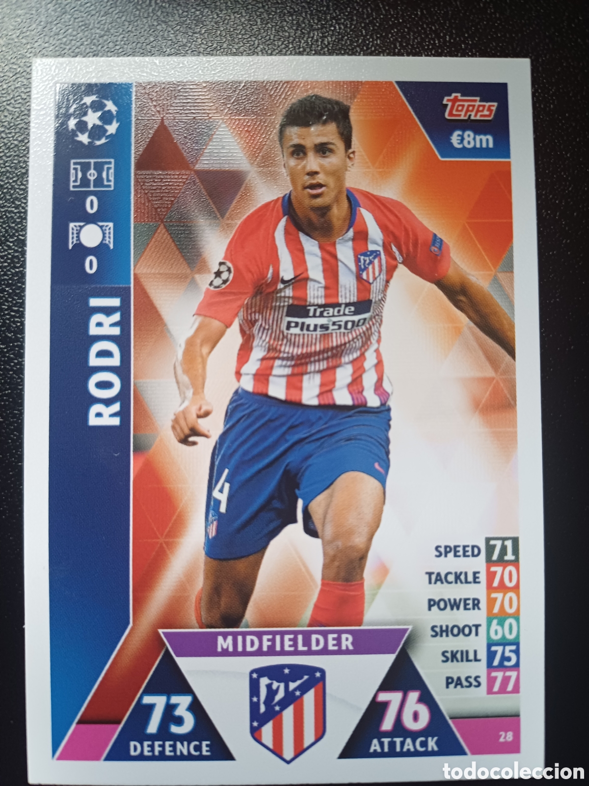 Cartas Colecion&aacute;veis: #028 RODRI ATLETICO DE MADRID TOPPS MATCH ATTAX 2018/19