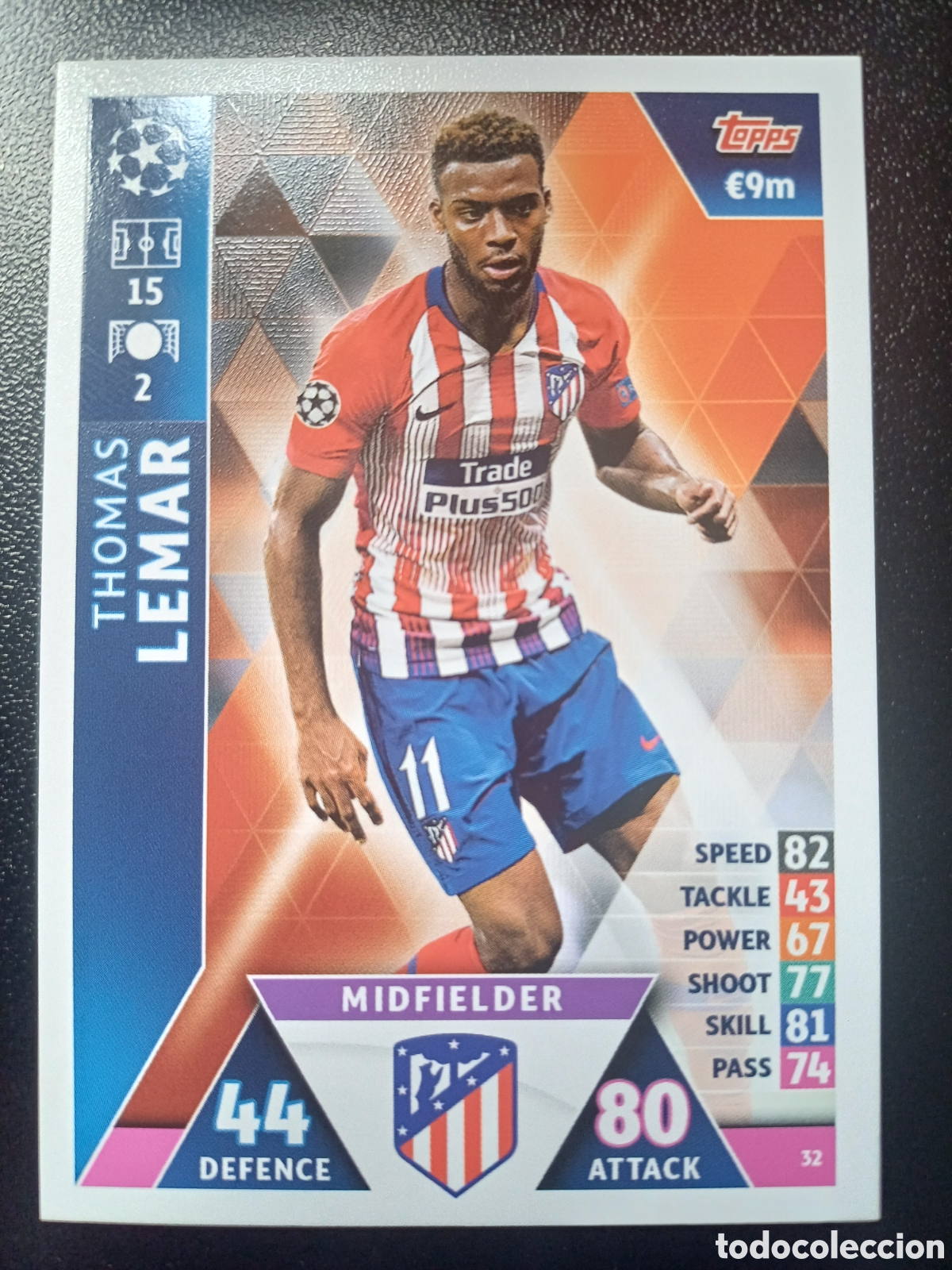 Cartas Colecion&aacute;veis: #032 THOMAS LEMAR ATLETICO DE MADRID TOPPS MATCH ATTAX 2018/19
