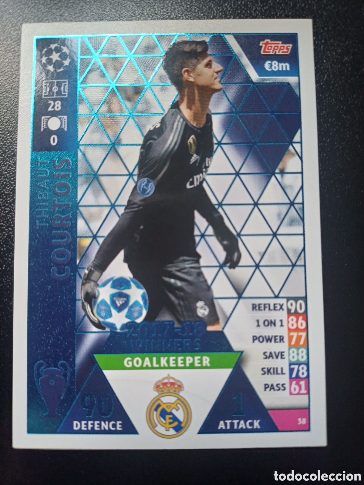 Cartas Colecion&aacute;veis: #038 THIBAUT COURTOIS REAL MADRID TOPPS MATCH ATTAX 2018/19