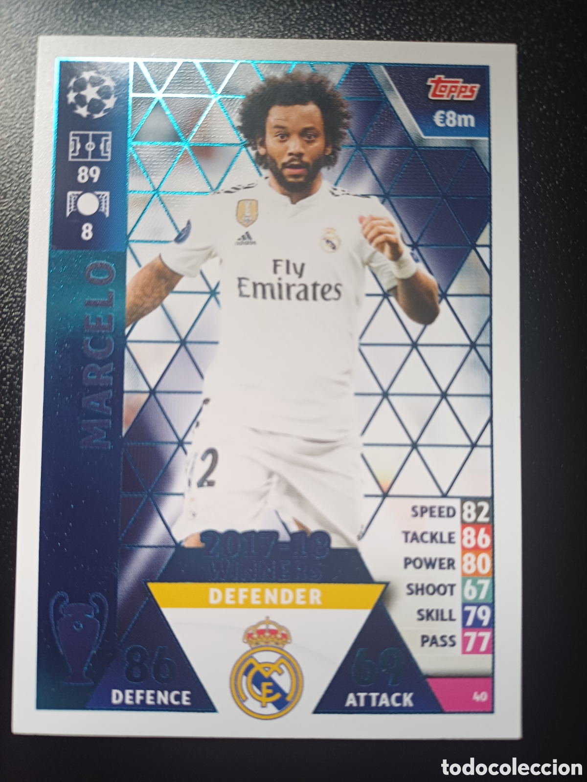 Cartas Colecion&aacute;veis: #040 MARCELO REAL MADRID TOPPS MATCH ATTAX 2018/19