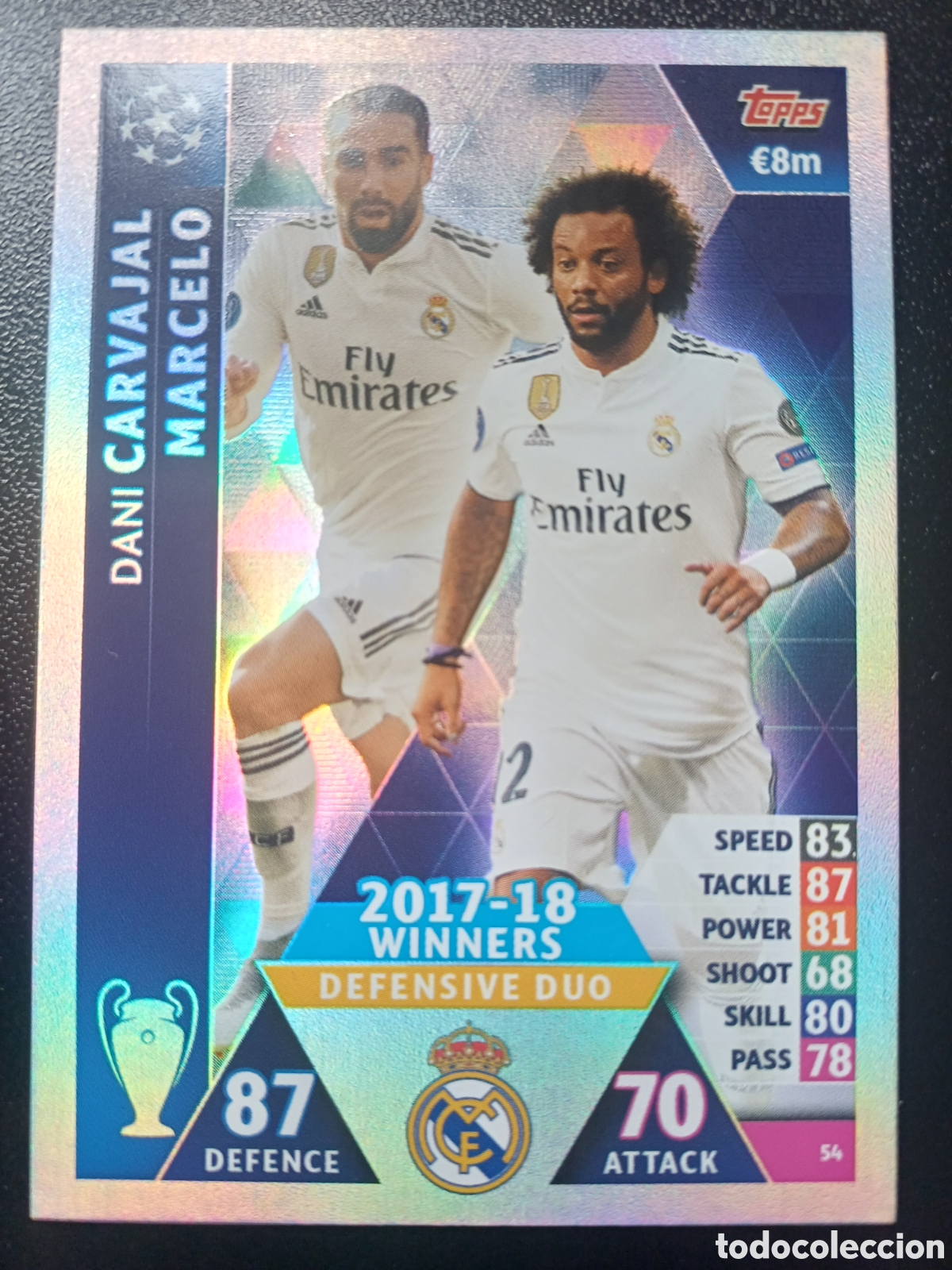 Figurine Collezionabili: #054 DANI CARVAJAL MARCELO DEFENSIVE DUO REAL MADRID TOPPS MATCH ATTAX 2018/19