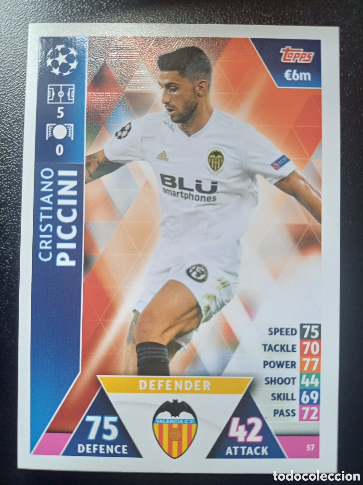Sammelkarten: #057 CRISTIANO PICCINI VALENCIA CF TOPPS MATCH ATTAX 2018/19