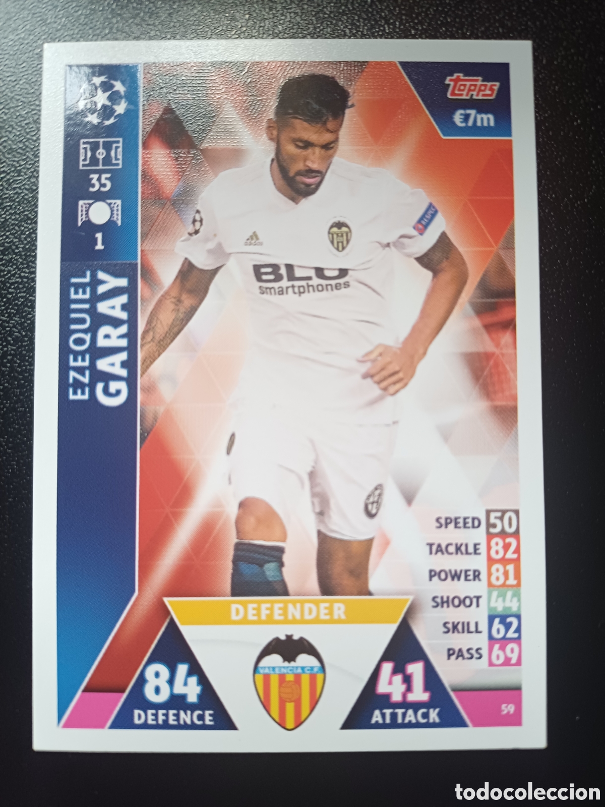 Sammelkarten: #059 EZEQUIEL GARAY VALENCIA CF TOPPS MATCH ATTAX 2018/19
