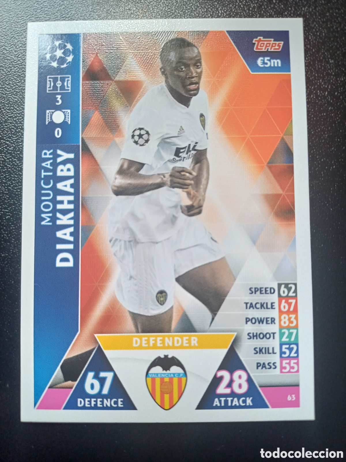 Trading Cards: #063 MOUCTAR DIAKHABY VALENCIA CF TOPPS MATCH ATTAX 2018/19