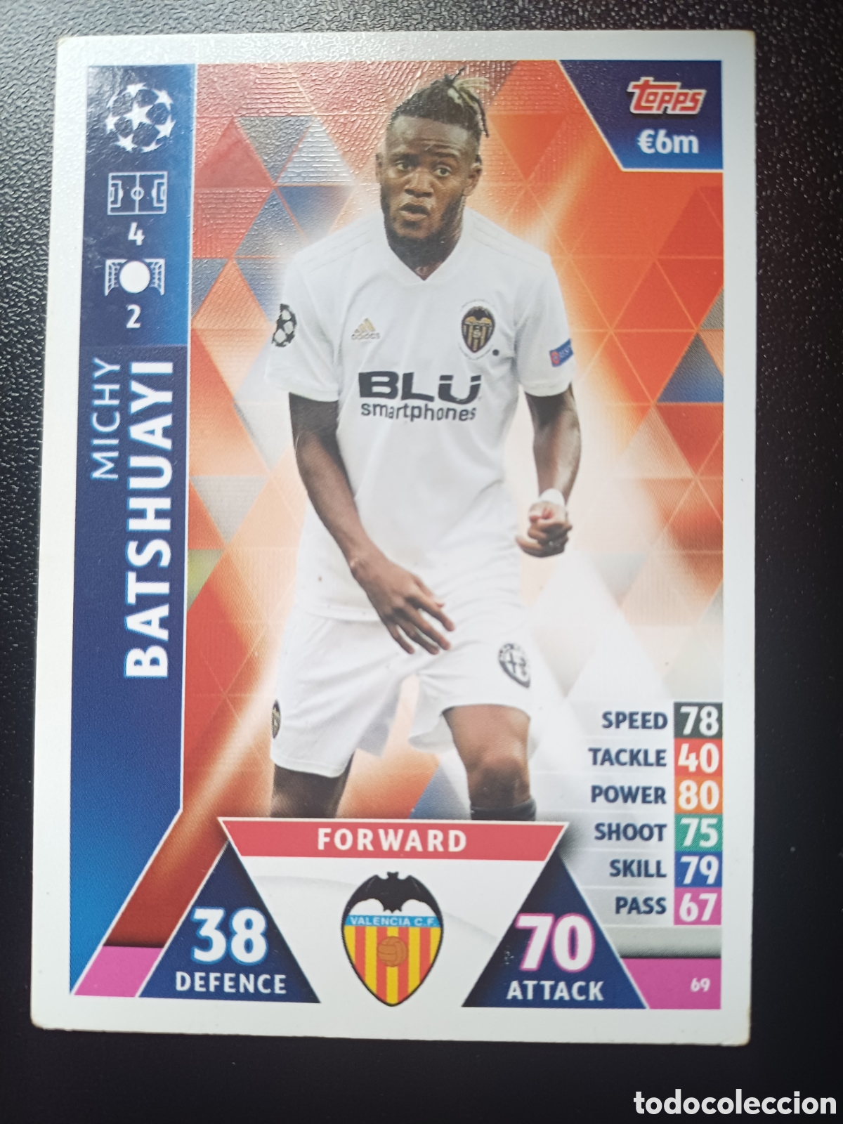 Trading Cards: #069 MICHY BATSHUAYI VALENCIA CF TOPPS MATCH ATTAX 2018/19