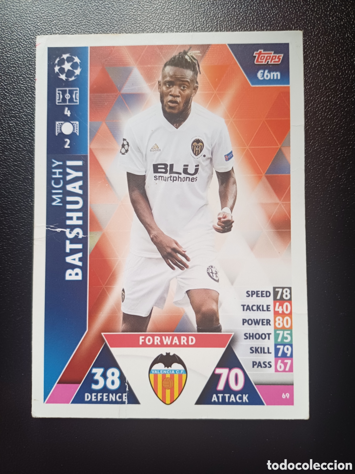 Trading Cards: #069 MICHY BATSHUAYI VALENCIA CF TOPPS MATCH ATTAX 2018/19